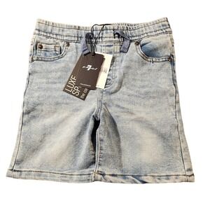 7‎ For All Mankind Denim Shorts Kids Size 6 Blue Luxe Sport Stretch Light Wash